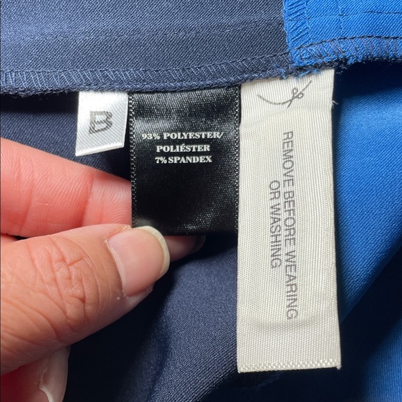 Ann Taylor Geometric Blue, Purple, White Colorblock Dress sz 10 Pet - Picture 4 of 5